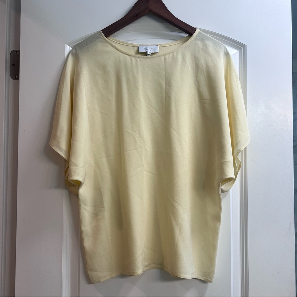 Adam Lippes 100% silk top- size 4 buttery yellow
